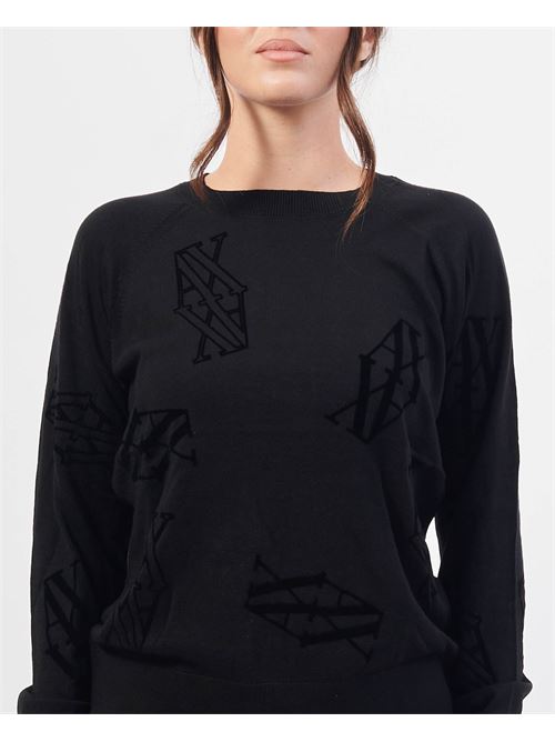 Armani Exchange women's cotton sweater with logo ARMANI EXCHANGE | 6DYM1A-YMP7Z42AQ